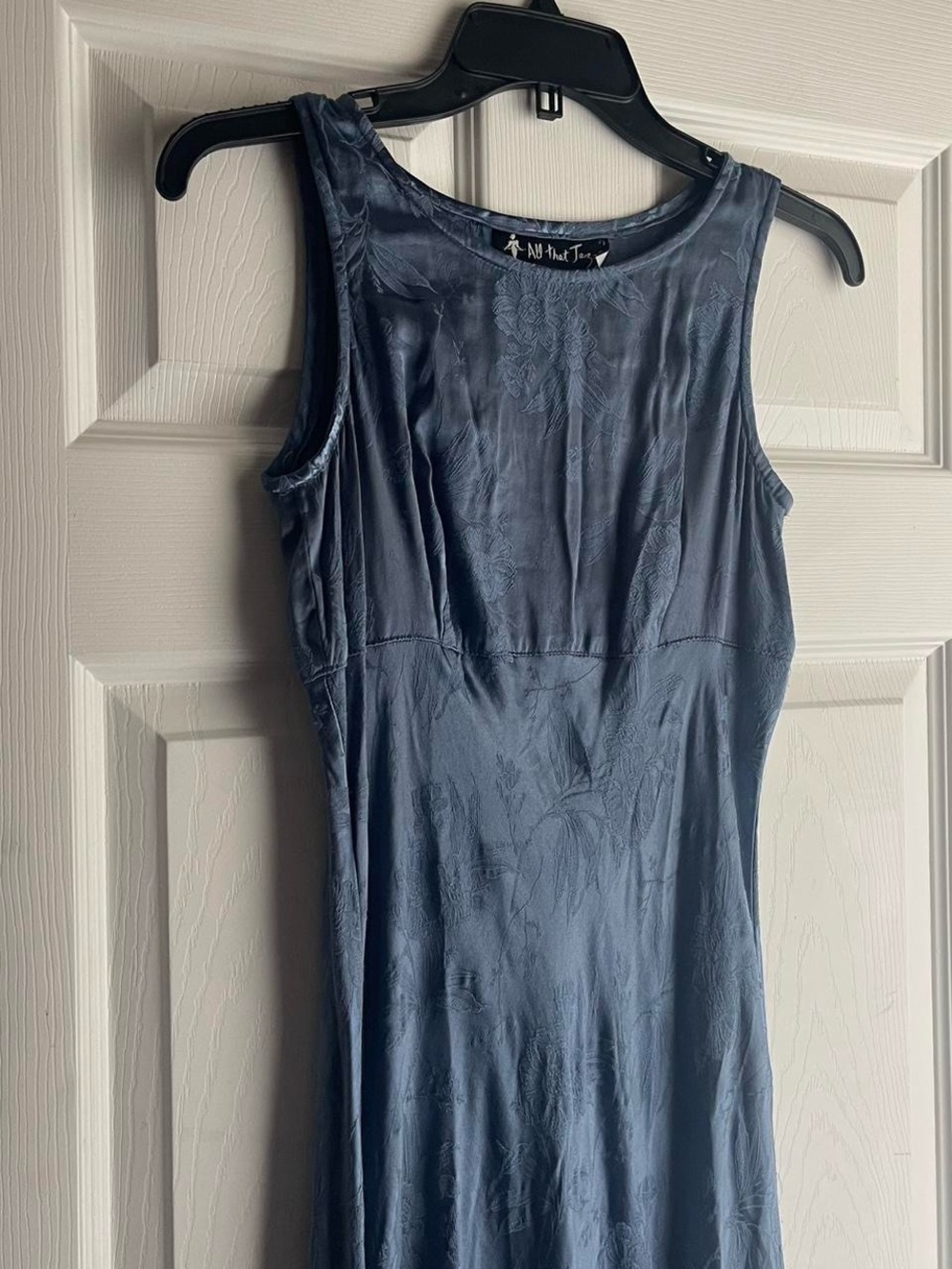 Vintage All That Jazz blue silky maxi dress